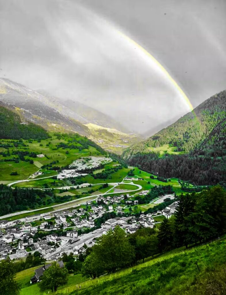 Arc-en-ciel sur la vallée d’Orsières